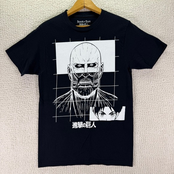 Attack on‎ Titan Graphic Print Anime Manga T-Shirt Black Men's Size S - Picture 1 of 7
